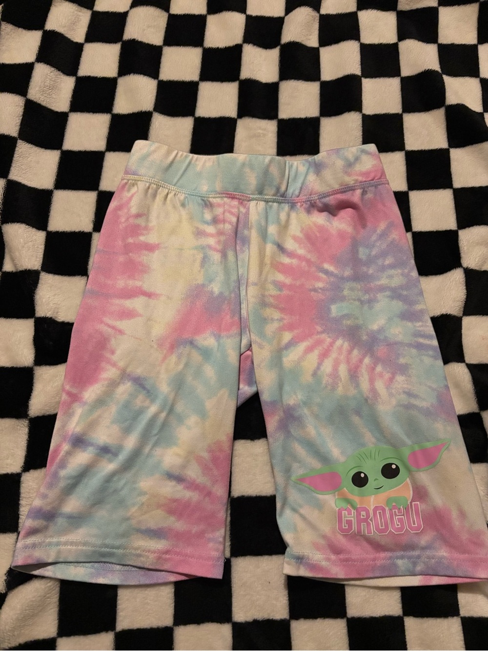 Ladies xsmall baby yoda tiedie shorts